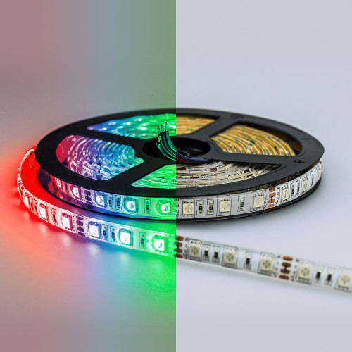 LUX Светодиодная лента 5050 60 LED (14.4W/M) СИЛИКОН IP65 12V RGB